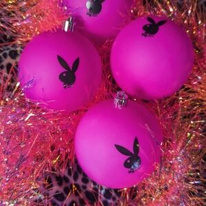 Set Of 4 Playboy Bunny Ornaments Y2k Mcbling